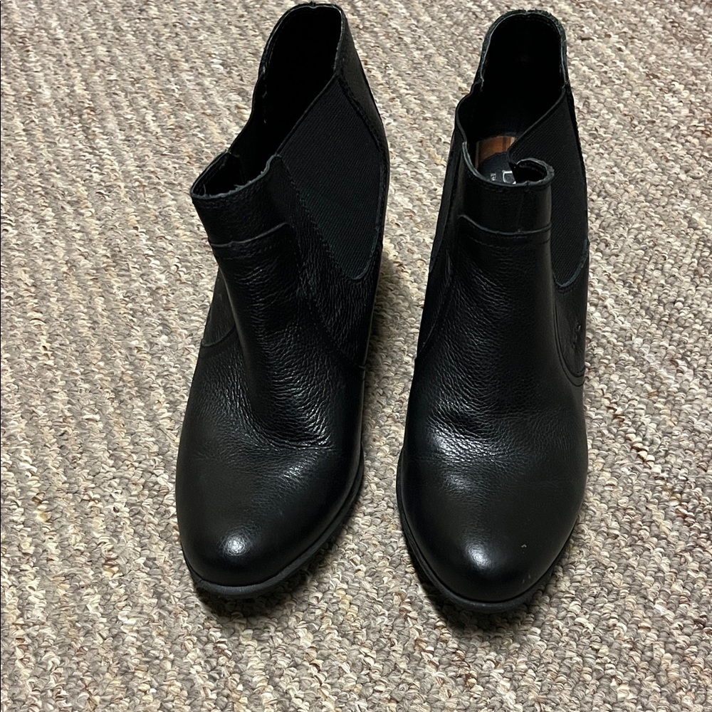 boc Black Leather Ankle Booties